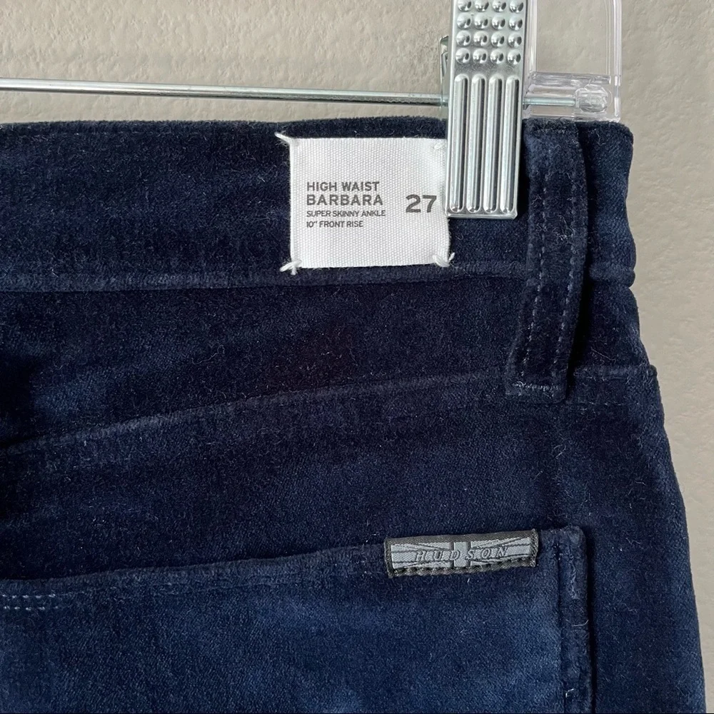 Hudson Jeans NWT Barbara High Waist Super Skinny Ankle Dark Obsidian Velvet 27